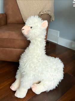 Large White Alpaca Stuffed Animal Plush