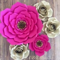 Flores de papel • Paper flowers • flores de papel grandes • paper roses •rosas