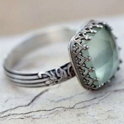 GORGEOUS RETRO STYLE RING SIZE 8 SEAFOAM GREEN 🫠😍