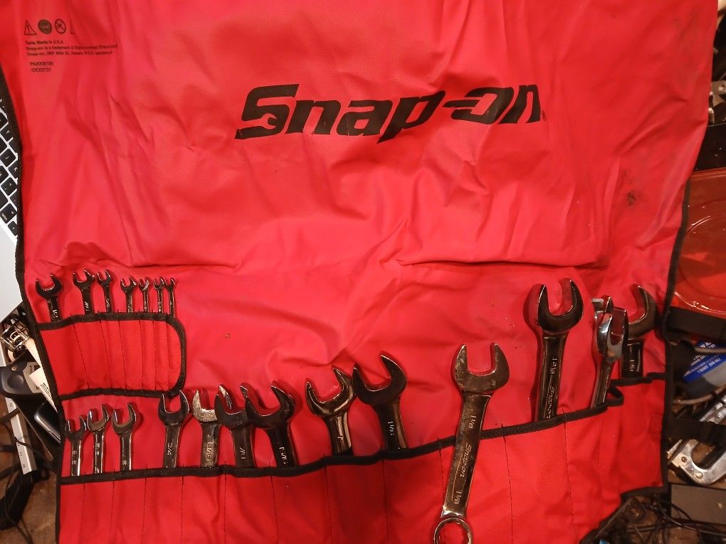 Snap-On OEX711B  SAE 12-Point Combination Wrench Set w/ Original Roll Pouch (PAKKB100 / OElikeXS721)