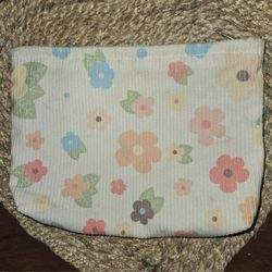 Corduroy Flower Makeup Bag Cosmetic Bag 