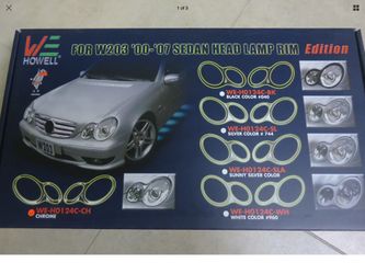 2000-2007 MERCEDES W203 SEDAN WAGON CHROME HEAD LAMP RIM RINGS SET BRAND NEW IN THE BOX EASY TO INSTALL 3M ADHESIVE TAPE ON THE BACK