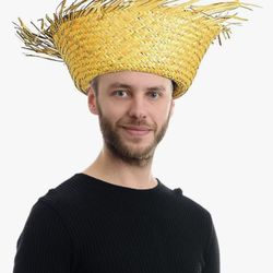 Amosfun Mexican Sombrero Hat Straw Hat Mexican Hat Hawaii Straw Hat Woven Hawaii for People