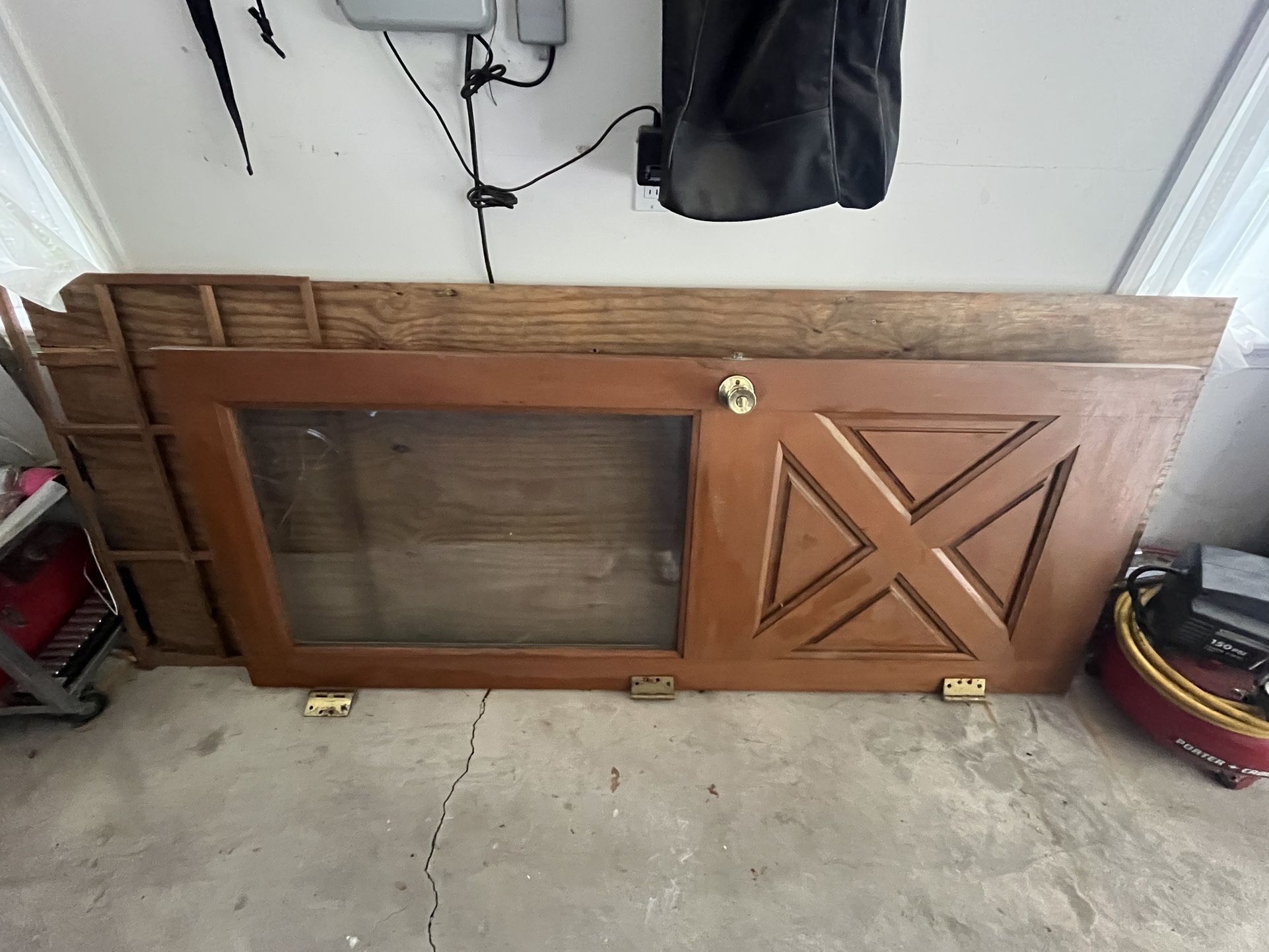 Solid Wood Exterior Door With Glass Panel