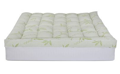 Queen Bamboo Mattress Topper 1000 GSM Plush Cooling Pillow Top Green