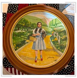 Wizard of Oz Dorothy Collector Plate Wood Frame