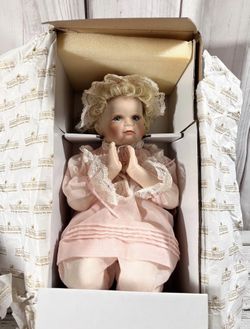 Vintage Ashton Drake Now I Lay Me Down To Sleep Porcelain Doll, COA, Numbered