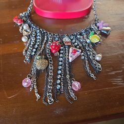 Fashion Necklace With Multiple Charms