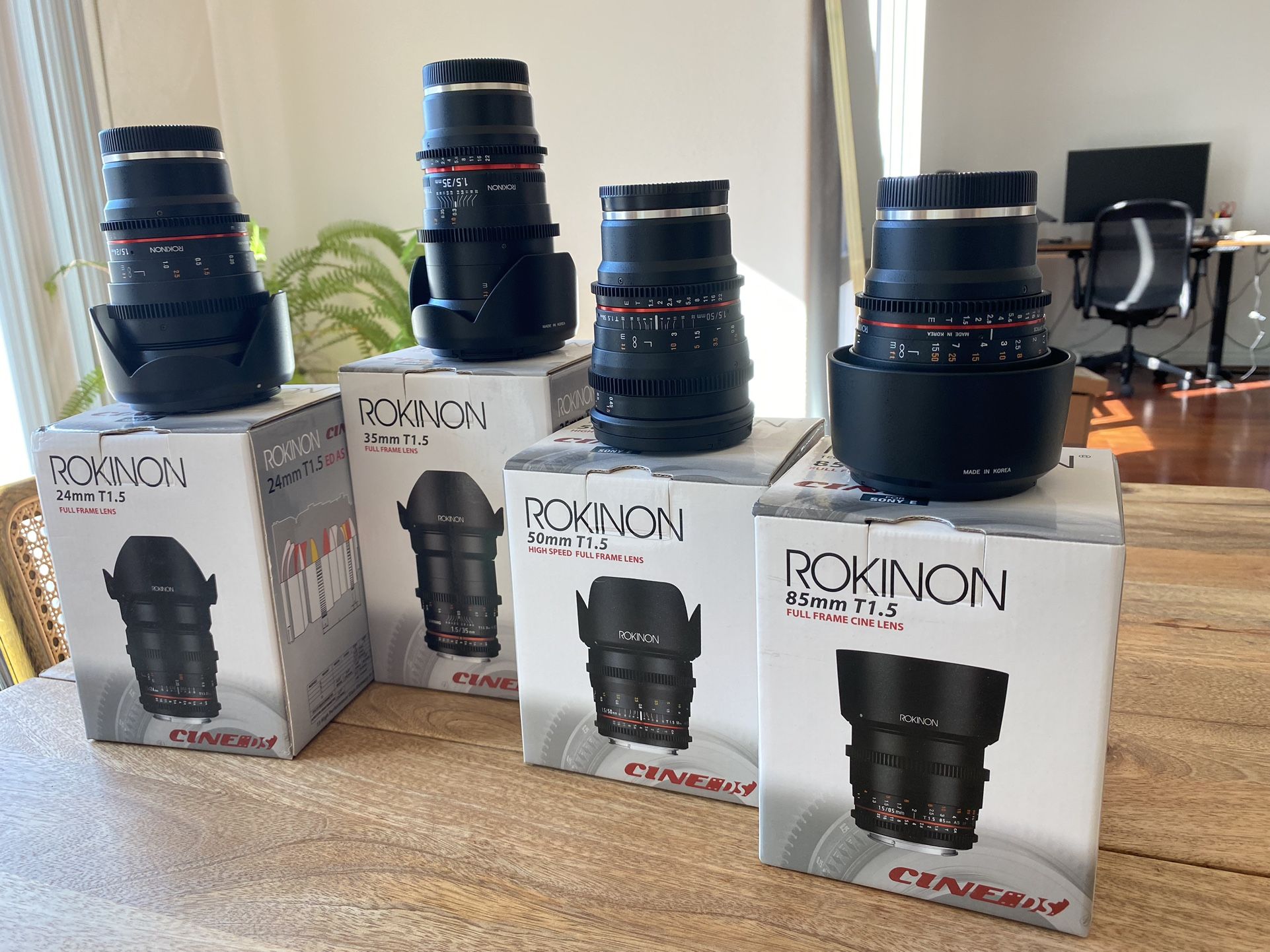 Rokinon 24 35 50 85mm T 1.5 Cine DS lens Bundle For Sony E Mount