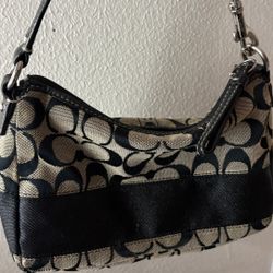 Vintage Grey And Black Coach Purse