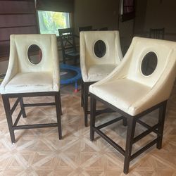3 High Stool Chairs 