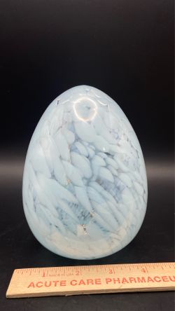 Decorative Robin’s Egg Blue Confetti Style Lighted Glass Egg