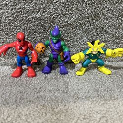 Marvel Imaginext Spiderman Green Goblin Super Hero Squad Electro lot of 3