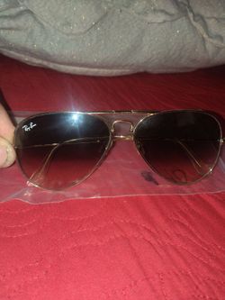 Ray bans aviator foldable golden sun glasses