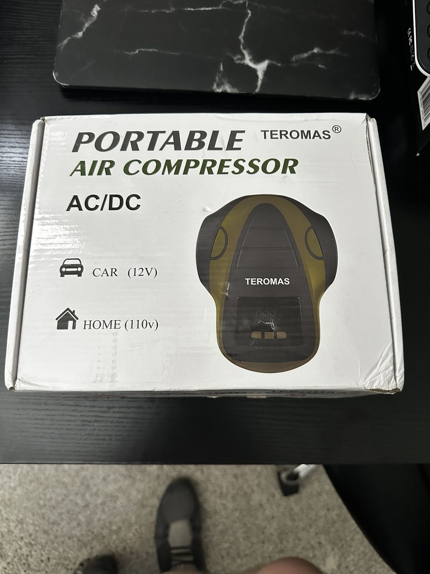 TEROMAS Tire Inflator Portable Air Compressor, Air Pump DC/AC for Car Tires 12V DC and Other Inflatables at Home 110V AC, Digital Electric Tire Pump w