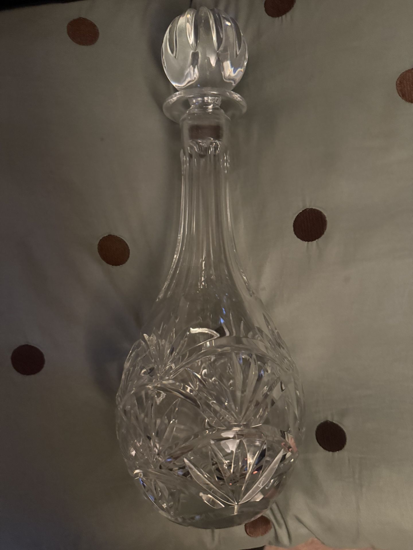 Crystal Carafe- 2 Pieces- Very Heavy