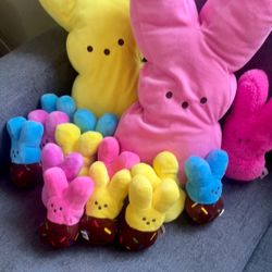 Peeps Plush Collection – 2 Large, 1 Medium, 12 Minis (Great Condition)
