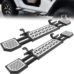 Running Boards Fit for Jeep Wrangler JL 2018-2023 2024 2025 Side Steps for JL 2 Door 7 Inch Rock Rail Steps DIY Painting White Panel Carbon Steel Rock