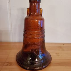 Vintage WHEATON, NJ Amethyst Purple Glass 8" LIBERTY BELL Bottle w/ Cork. 