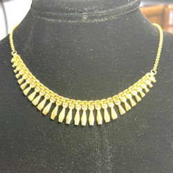 14k YG Vintage Cleopatra Bib Necklace 