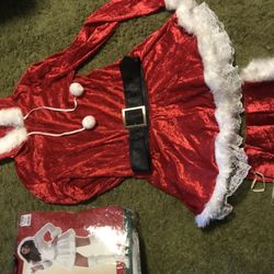 Ms. Santa Dress With Boot Covers, Belt, Goggles 