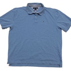 Tommy Hilfiger Polo Men’s XXL Baby Blue Casual Preppy Shirt Classic Fit Activewear