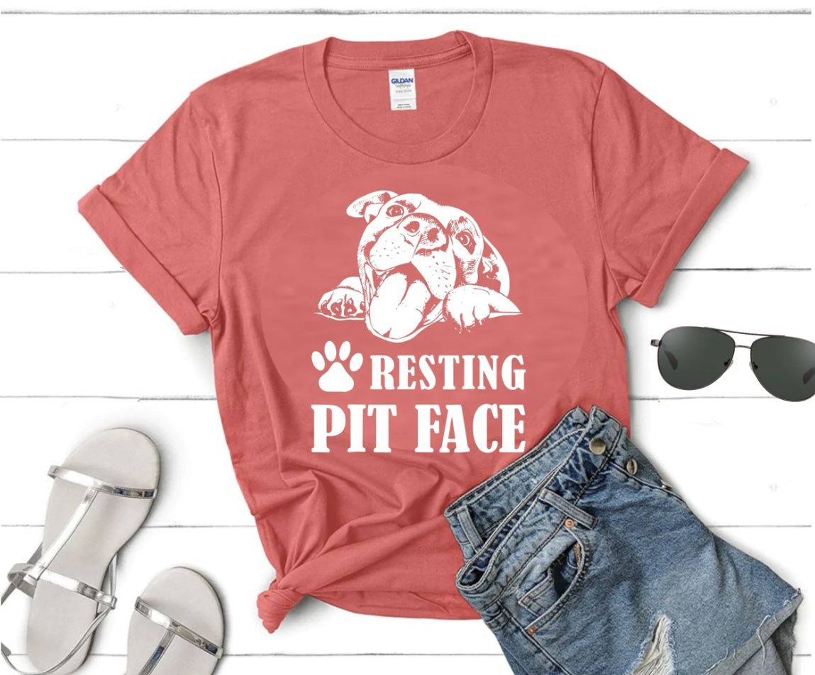 Resting Pit Face dog mom tee shirt | dog lover t-shirt |funny shirt Sizes S-2XL