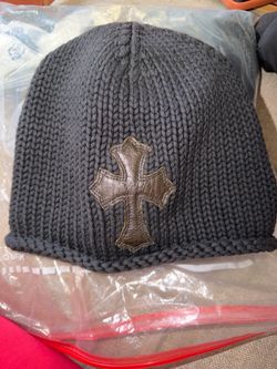 chrome heart vintage brown patch cashmere beanie