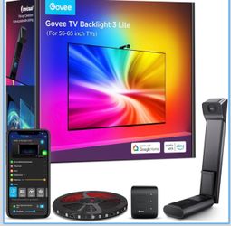 Govee TV Backlight 3 Lite with Fish-Eye Correction Function Sync to 55-65 Inch TVs, 11.8ft RGBICW
