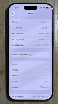 iPhone 16 Pro 1TB Desert ~ AT&T