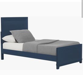 2 Ryder Dark Blue Panel Bed w/ storage
