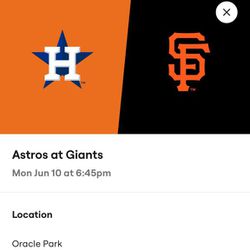 Astros Vs Giants Game Tickets 