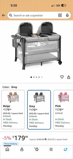 JOYMOR Twin Bassinet for Baby