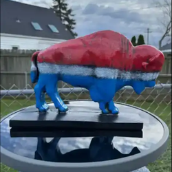 The patriotic buffalo statue