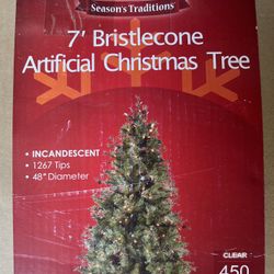 🎅🎄7FT Bristlecone Artificial Christmas Tree (Pre-Assembled)
