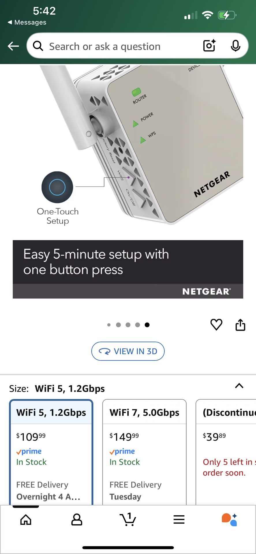 NETGEAR WiFi Range Extender (EX6120) - Add up to 1,500 sq. ft., 25 Devices - AC1200 Dual Band Wireless Signal Booster & Repeater (Up to 1.2 Gbps Speed