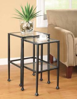 2 Piece Nesting Table Set in Black Metal Finish $165 Each! Lowest Prices Ever!