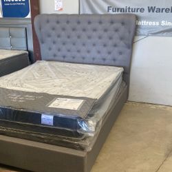 New Queen Size Bed with new mattress ready to deliver beautiful Bed
