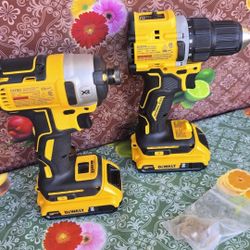 DEWALT 20-VOLT MAX LITHIUM ION BRUSHLESS CORDLESS  DRILL DRIVER AND 3-SPEED IMPACT DRIVER  WITH  (2)-2.0AH BATTERIES 