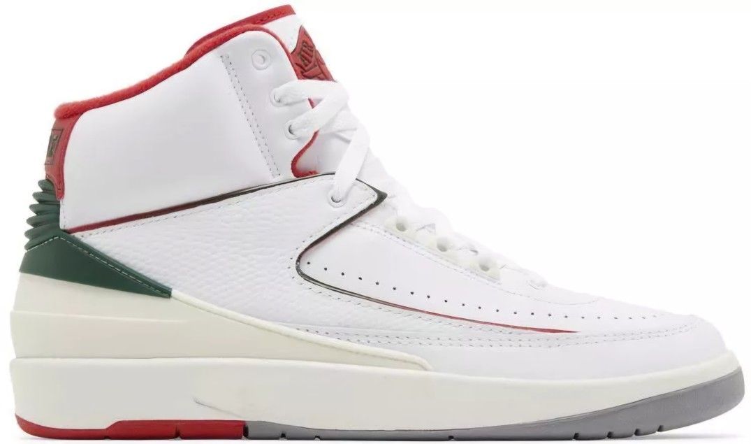 New Nike Air Jordan 2 Origins "Italy" Shoes - White (DR8884-101) Size 7Y