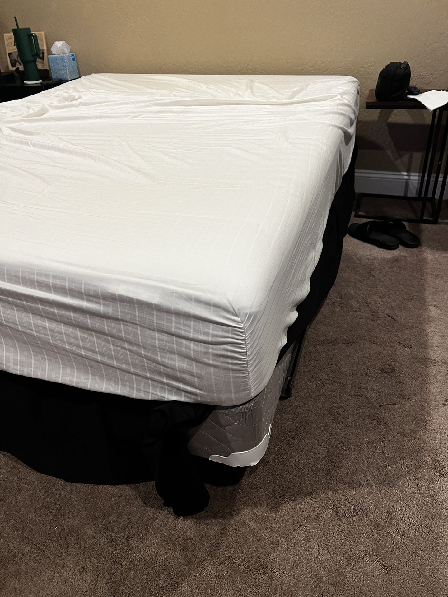 Queen Bed With Box Frame And Bed Frame 