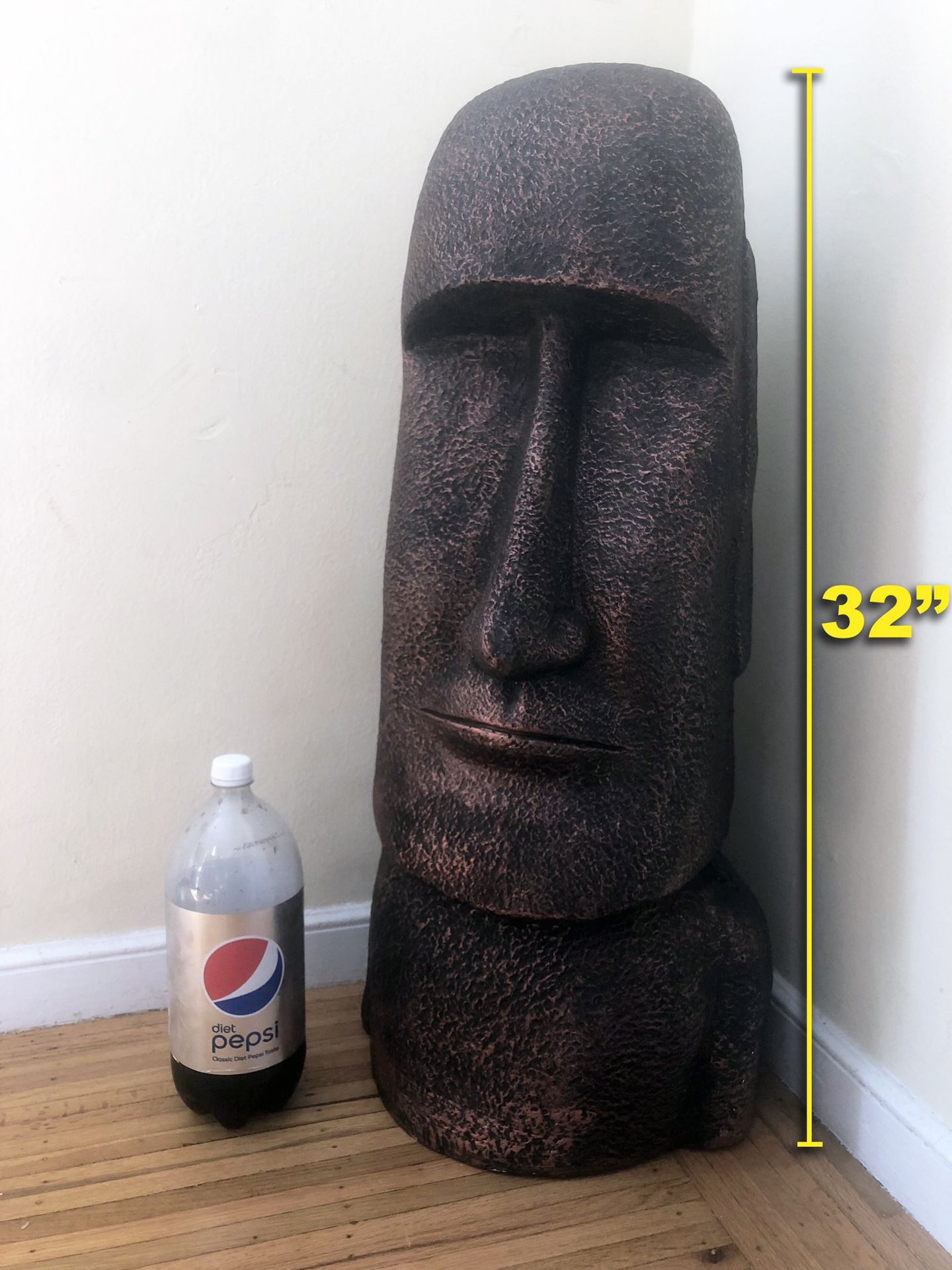 Large Easter Island Metal Statue🗿 32” tall decor decoration