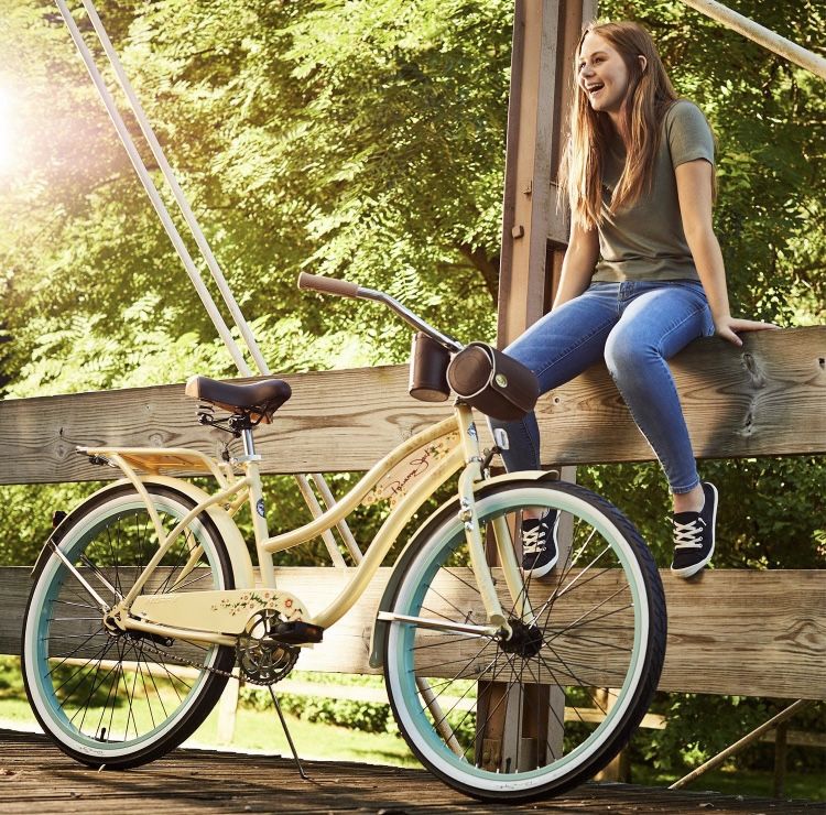 New Beautiful Yellow 🌸 Ladies Beach Cruiser Bike Women's Girls