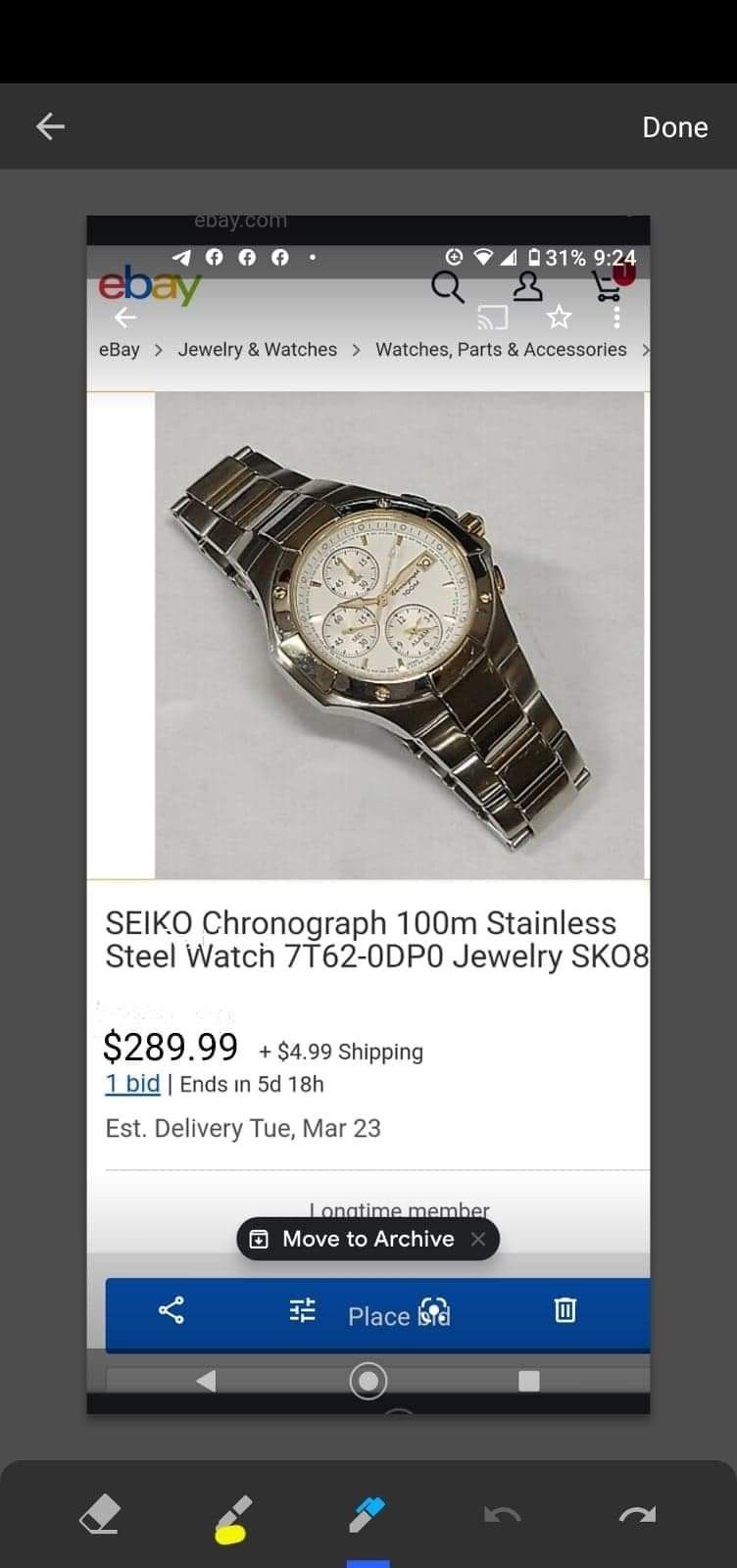 Seiko Men's Watch $100
