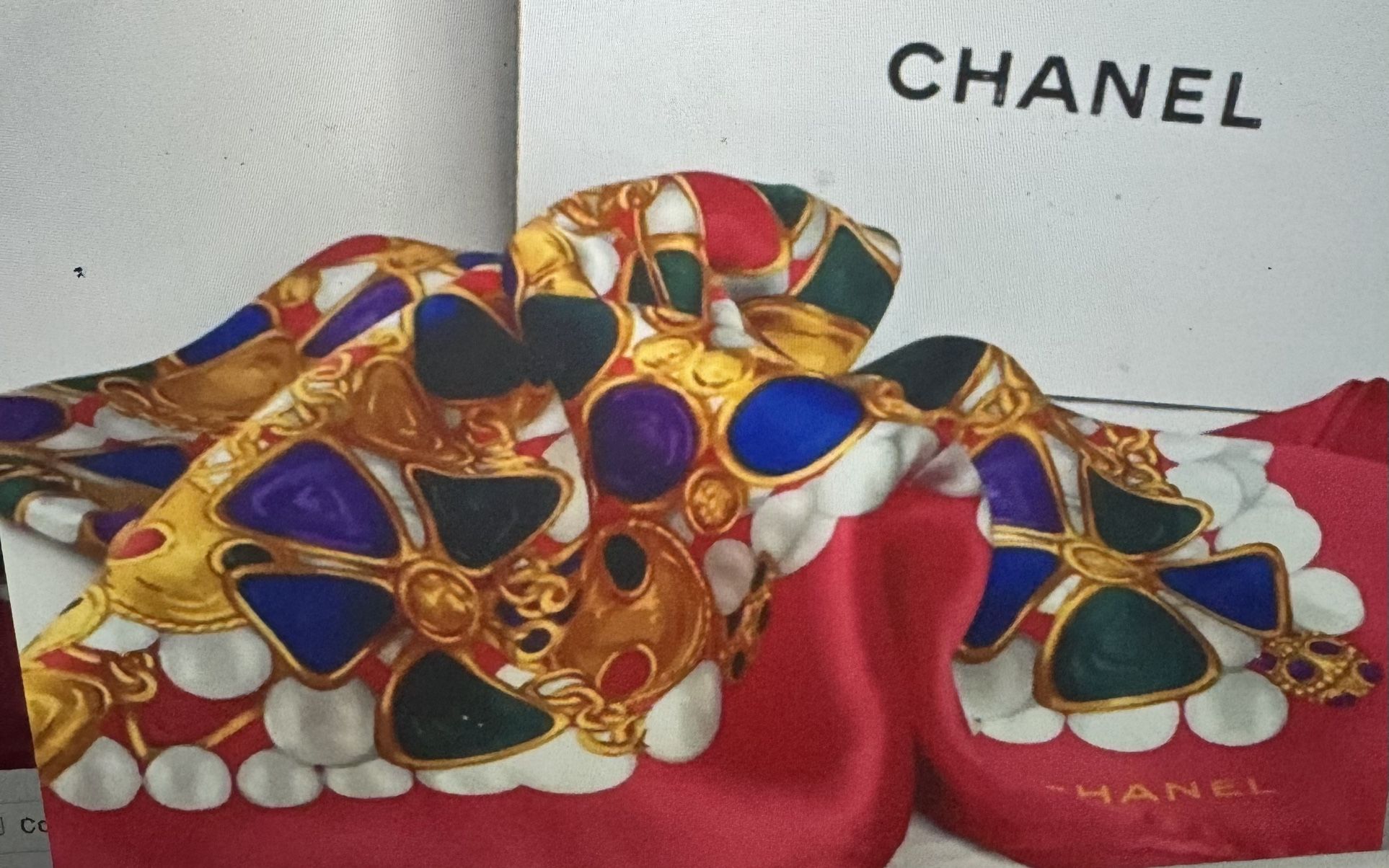 Authentic Rare Vintage Chanel 1990 Silk Scarf