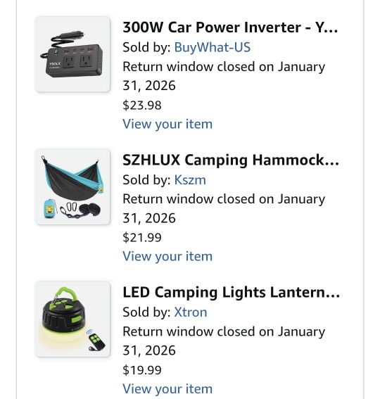 Car Camping Supplies
