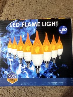 8-Pack LED Flame Light Bulbs ā Flickering Flame Effect, E14 Candelabra Base ā Brand New
