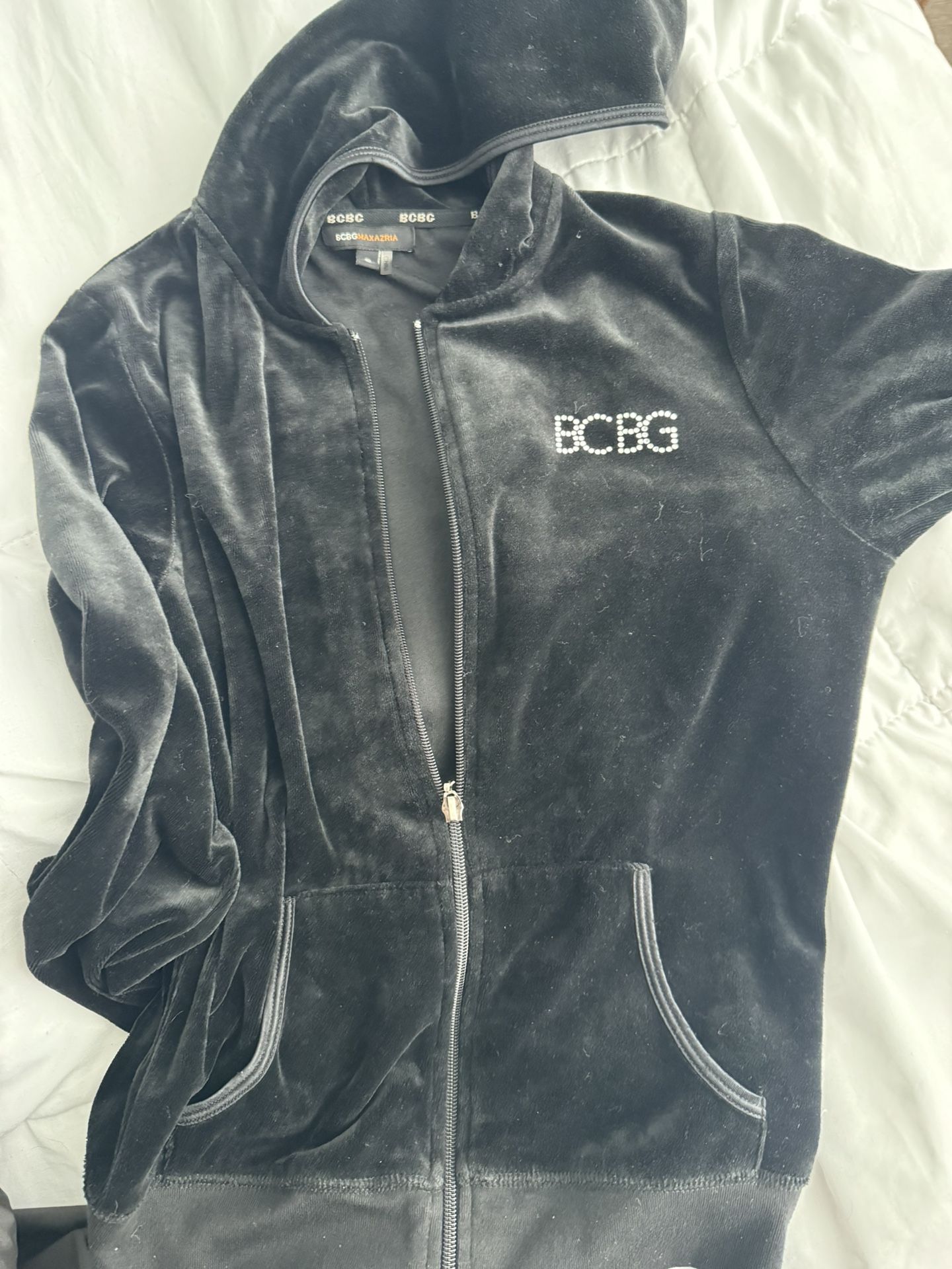 BCBG Velour Black Jump Suit