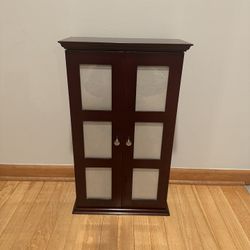 Cherry wood photo frame jewelry organizer cabinet