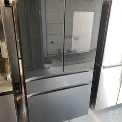 Charcoal Glass And Matte Black 4-Door French Door Refrigerator - 29 Cu. Ft.